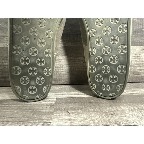 Tory Burch Mitch Beige Gold Suede Metallic Leather Sneaker Women's Sz 11 M - Picture 14 of 15